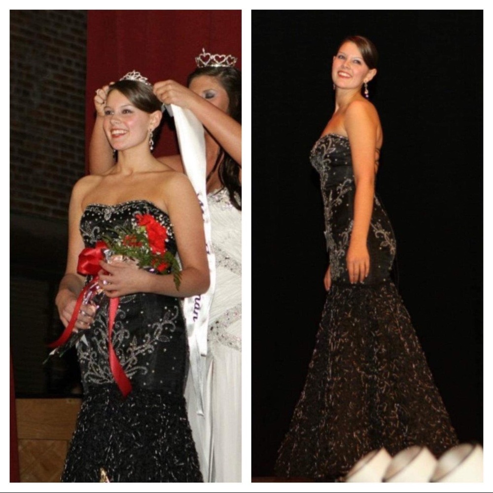 Alyce Designs beaded black silver mermaid dress